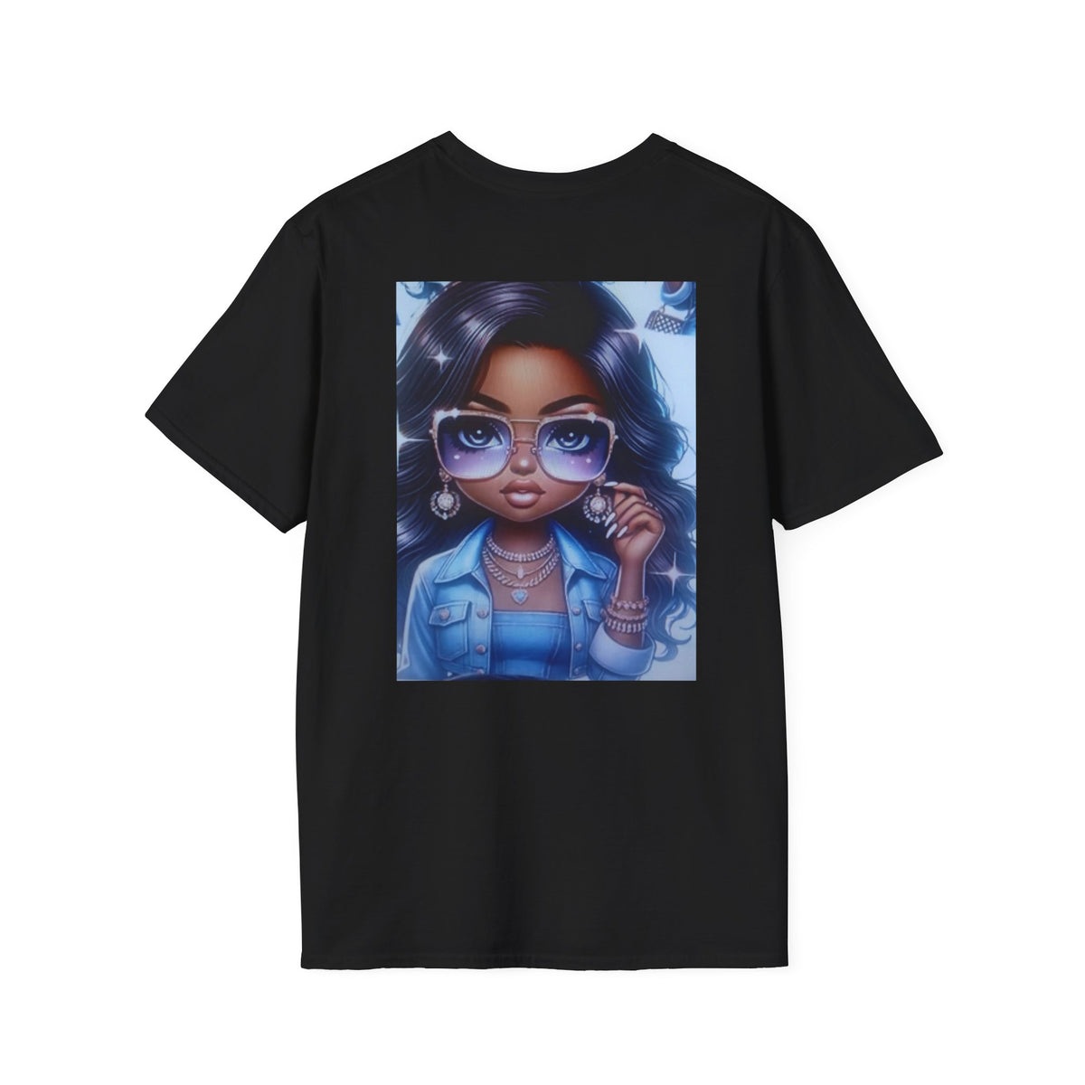 Afro Chic Graphic Tee — Girl with Sunglasses Illustration