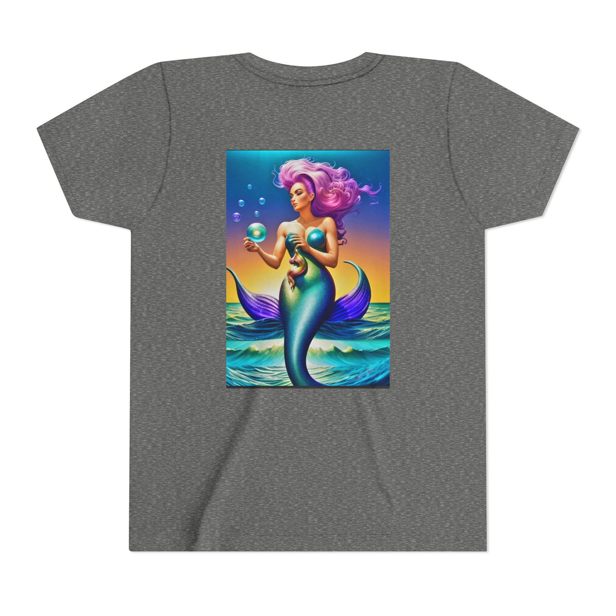 Youth Mermaid Tee — Colorful Fantasy Mermaid Graphic Shirt for Kids