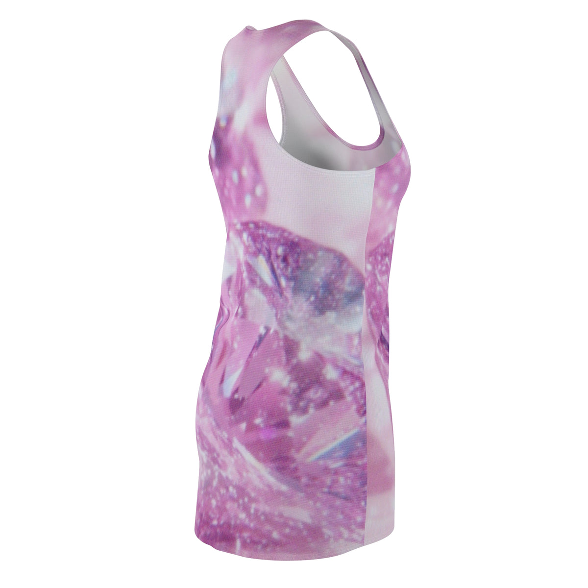Pink Sparkle Racerback Dress — All-Over Printed Floral Glam