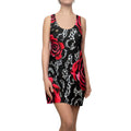 Red Rose Lace Racerback Dress — Gothic Floral AOP Women's Dress