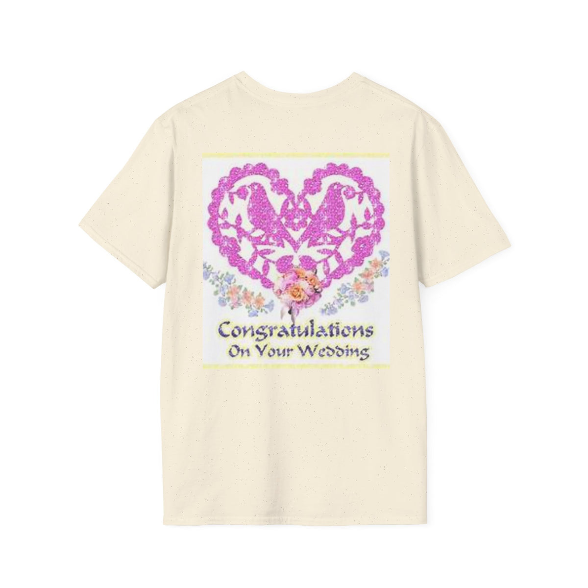 Wedding Congratulations T-Shirt — Pink Glitter Heart Design