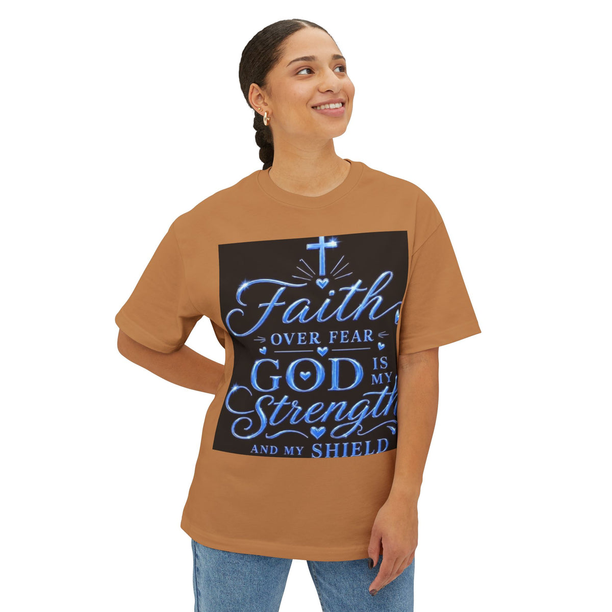 Faith Over Fear Tee — "God is My Strength" Christian T‑Shirt