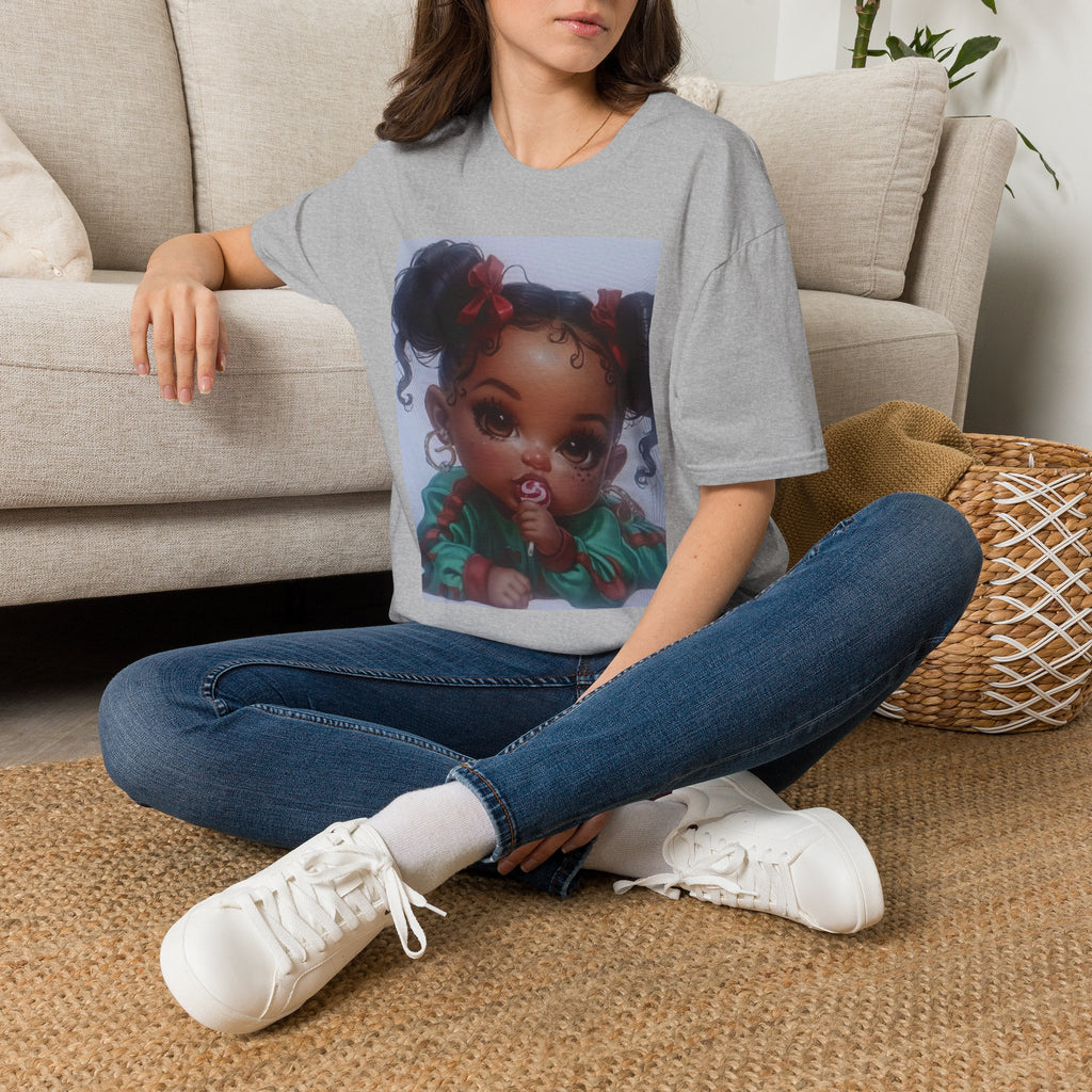 Cute Baby Girl Portrait T-Shirt — Adorable Cartoon Infant Graphic Tee