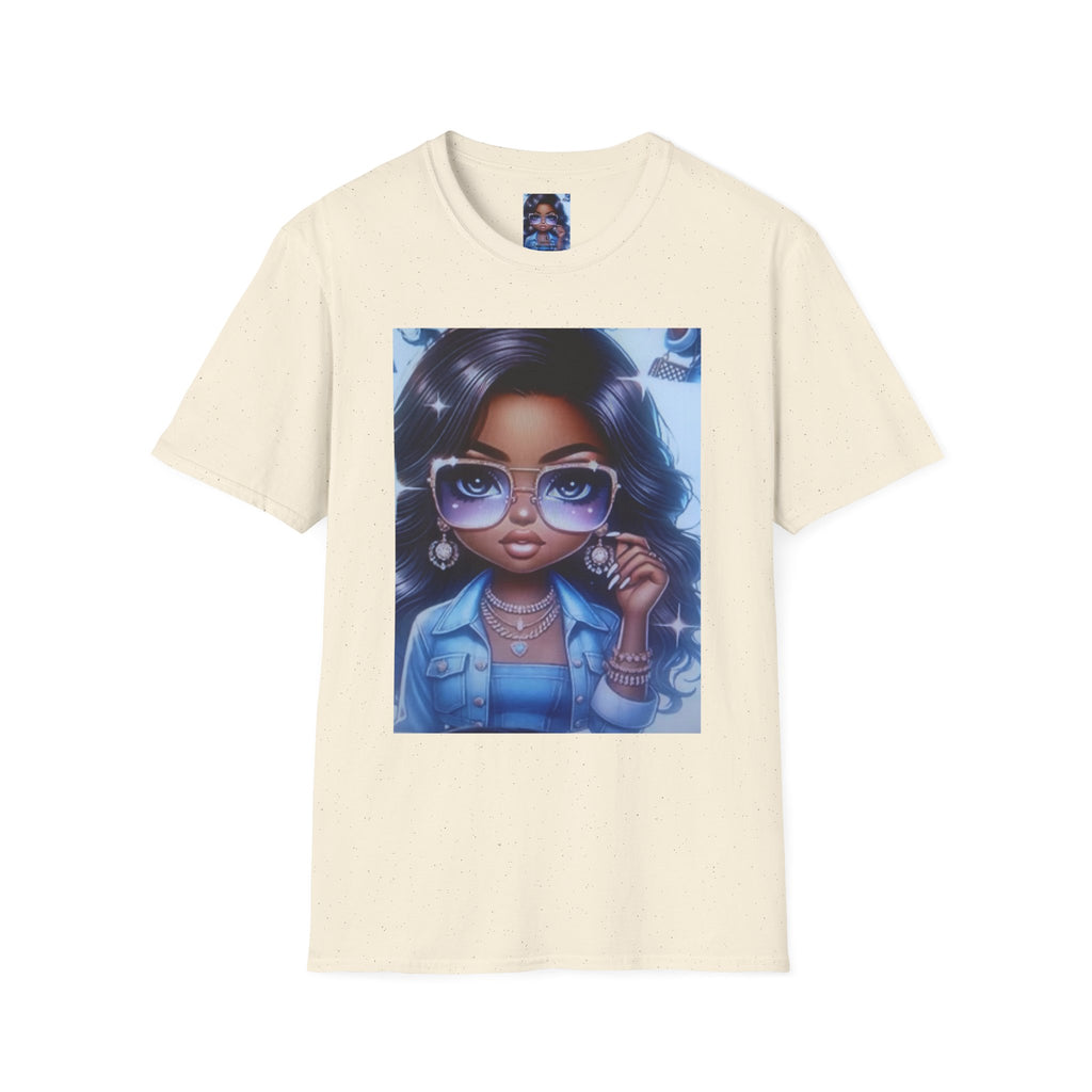 Afro Chic Graphic Tee — Girl with Sunglasses Illustration