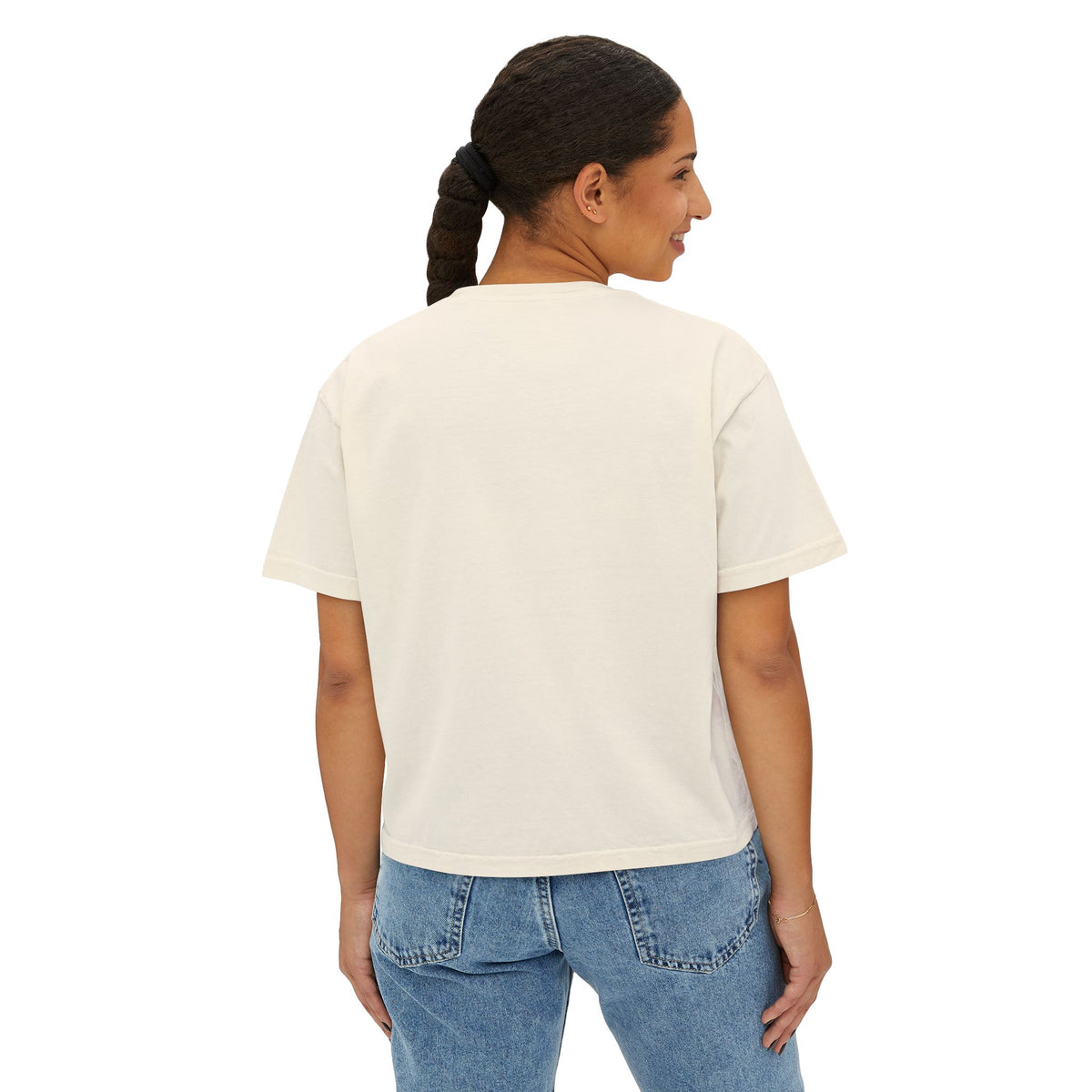 Women’s Boxy Tee — "There Is Power in the Name of Jesus" Christian Faith T-Shirt