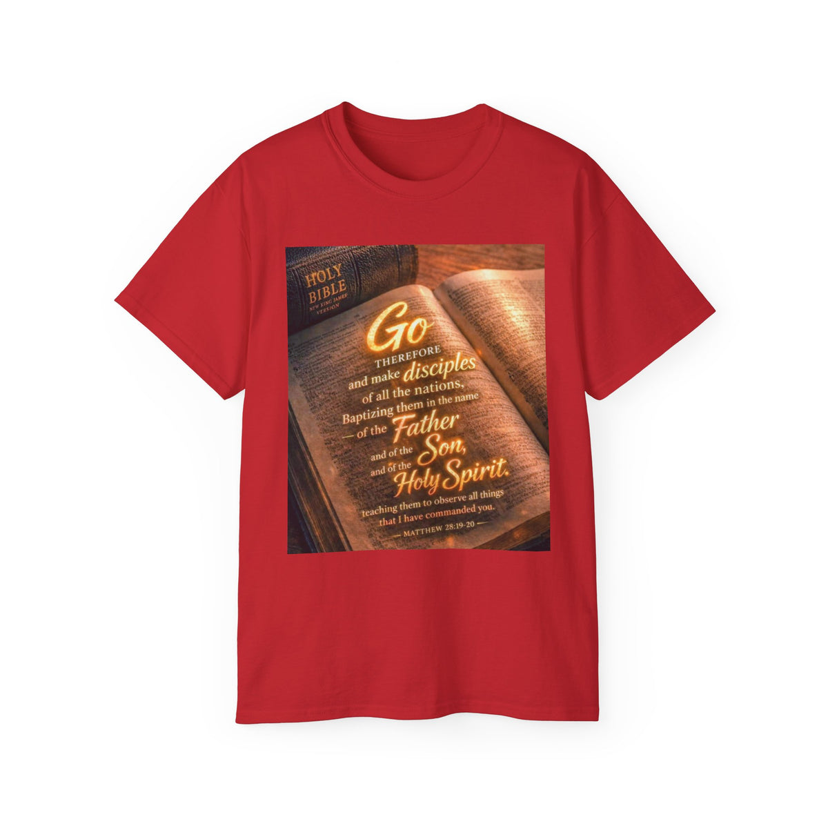 Christian Bible Verse T-Shirt — "Go...make disciples" Inspirational Faith Tee