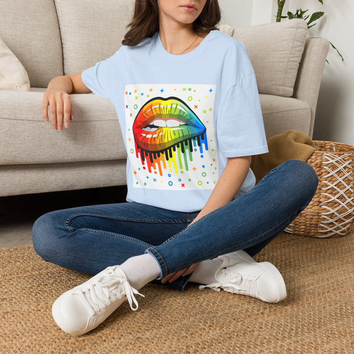 Rainbow Drip Lips T-Shirt — Pride LGBTQ+ Colorful Lip Graphic Tee