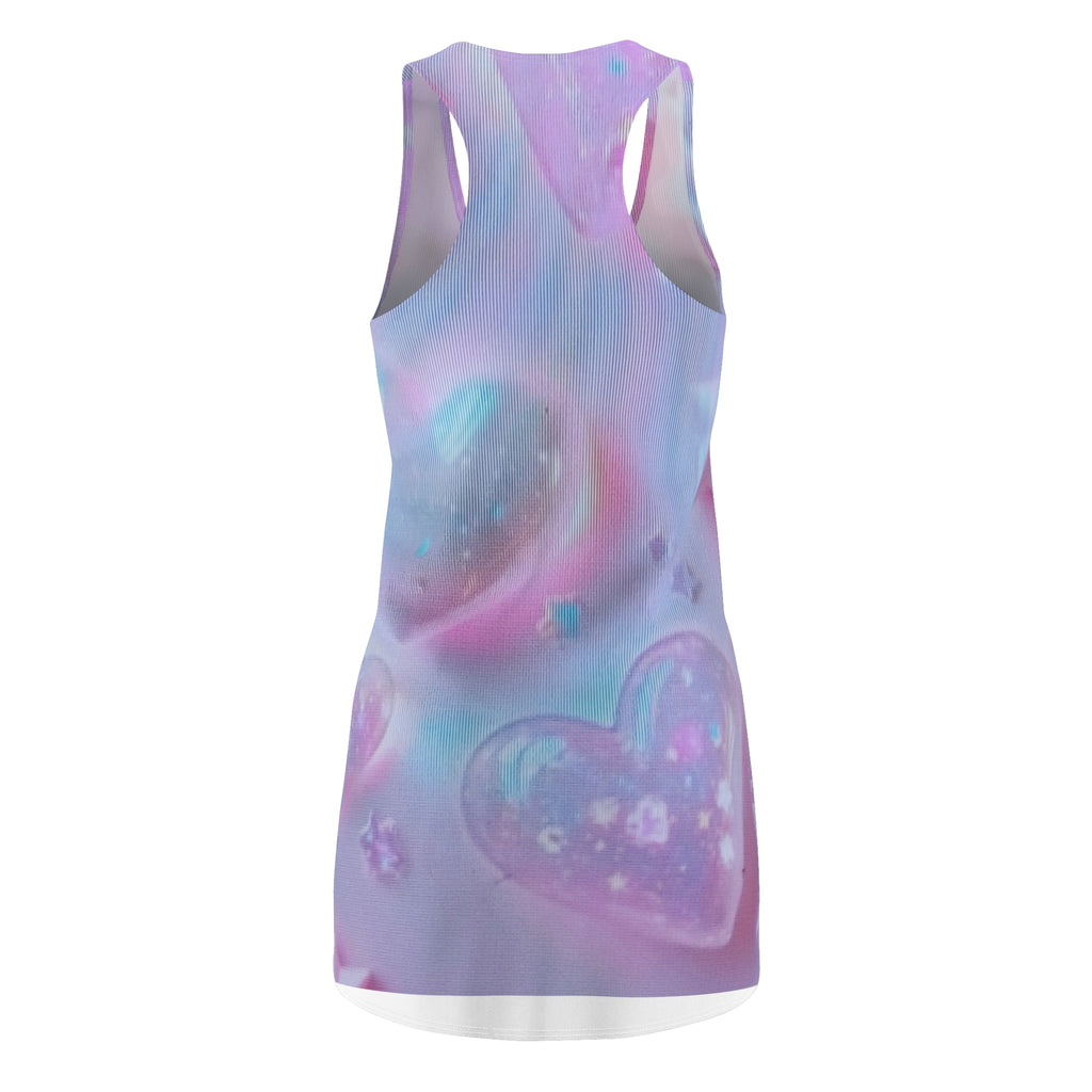 Pastel Heart Racerback Dress — Dreamy Galaxy Pastel All-Over Print