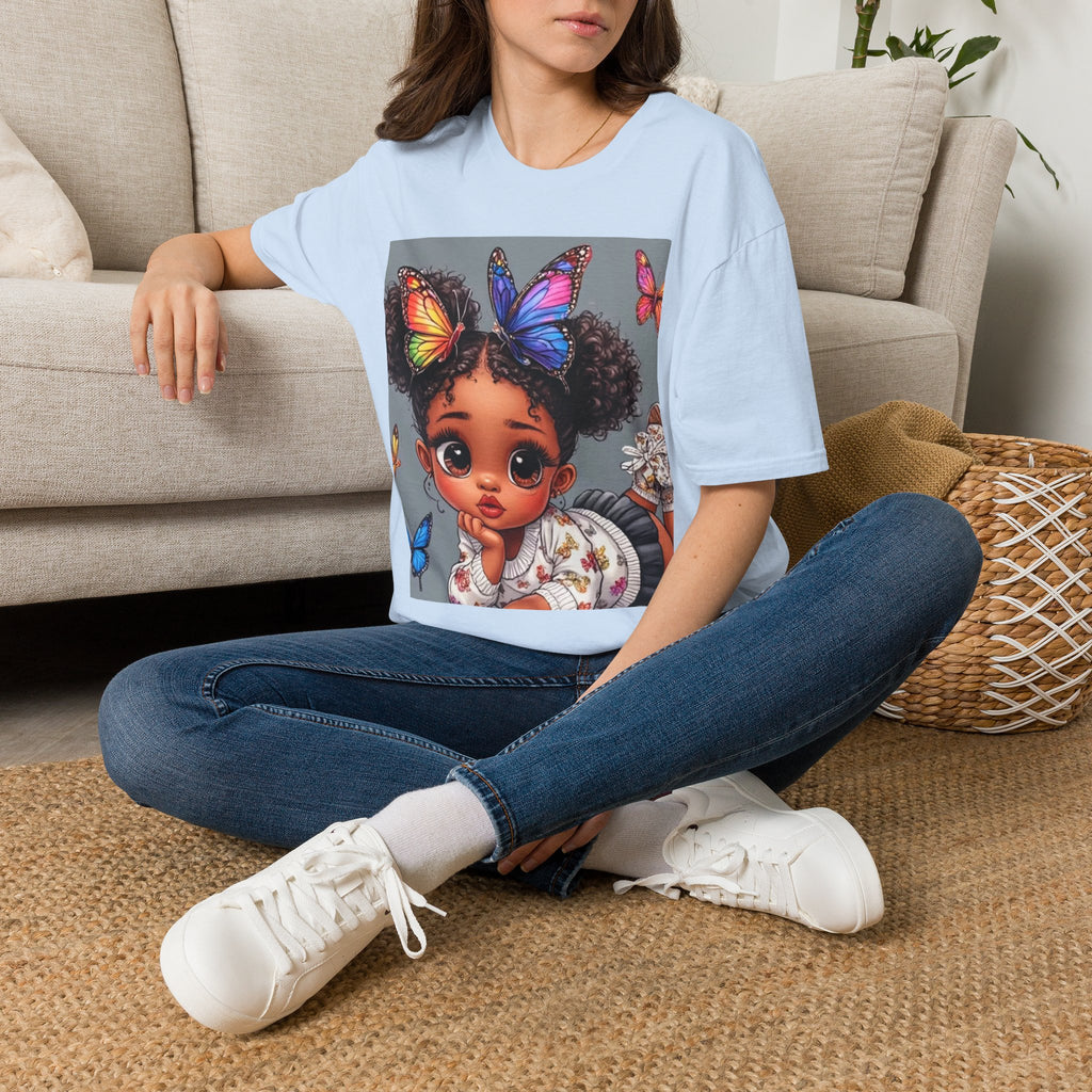 Butterfly Crown T‑Shirt — Cute Little Girl Illustration Tee
