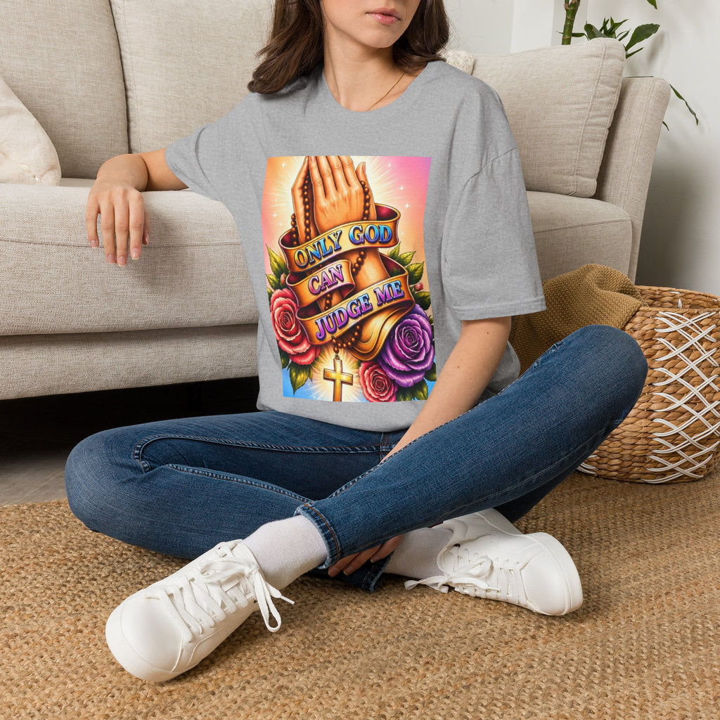 T-Shirt — "Only God Can Judge Me" Praying Hands Religious Tee