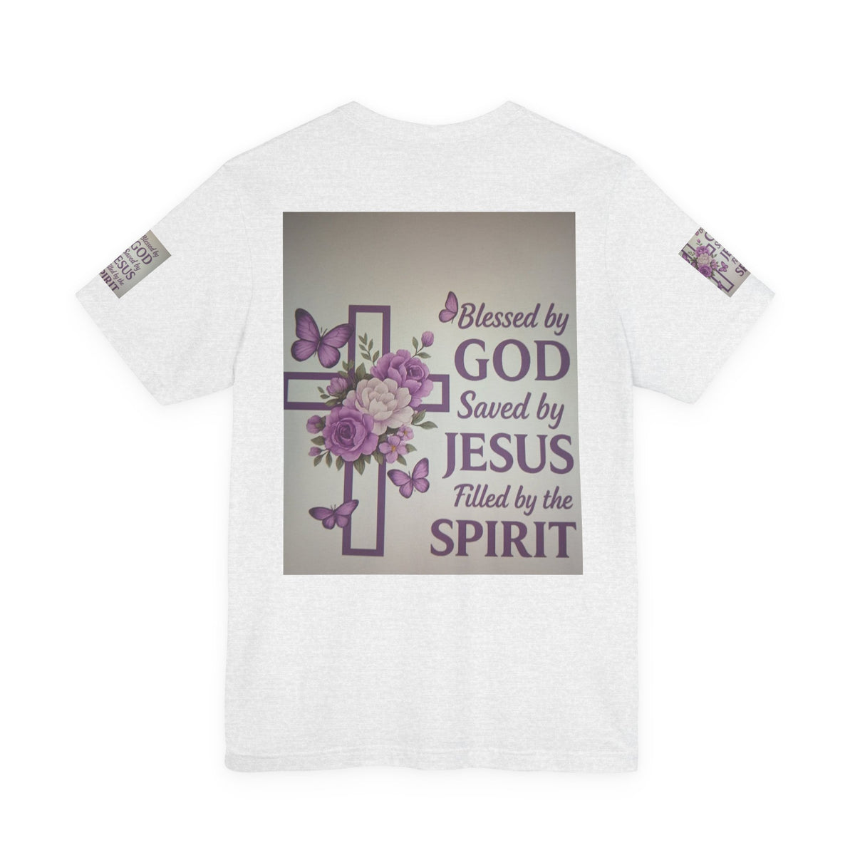 Blessed by God Christian T-Shirt — "Blessed by God, Saved by Jesus, Filled by the Spirit"