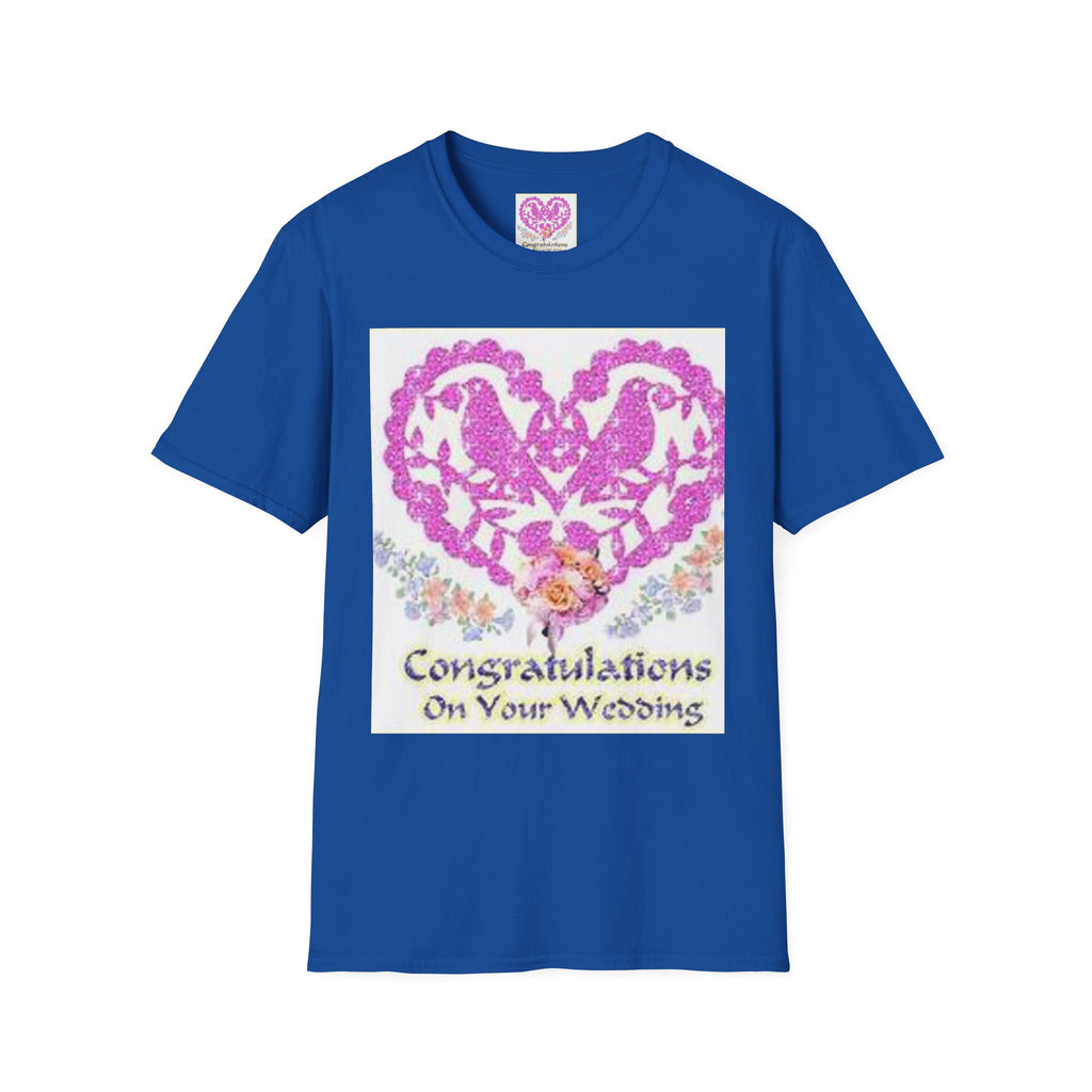 Wedding Congratulations T-Shirt — Pink Glitter Heart Design