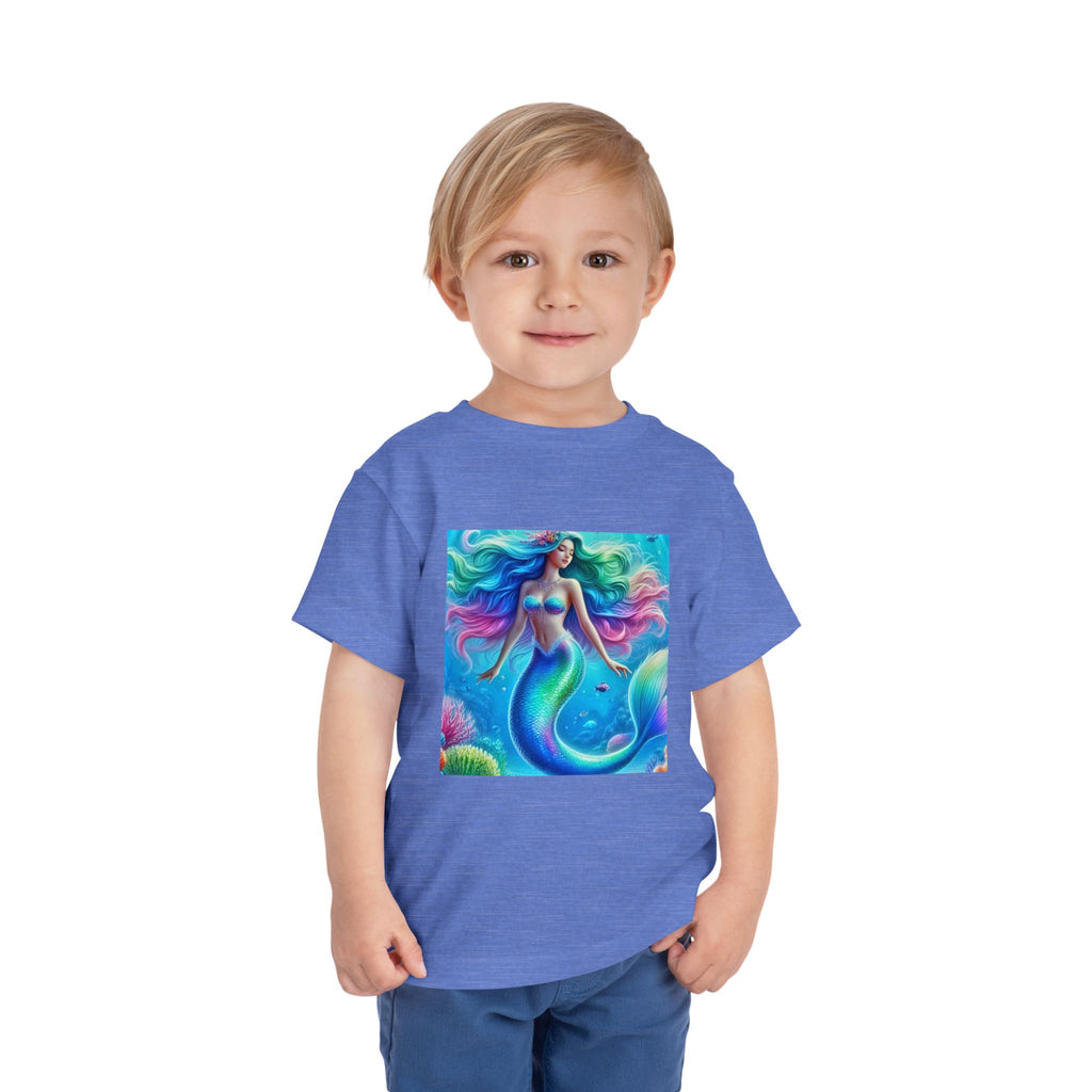 Toddler Mermaid Tee — Colorful Rainbow Sea Princess Short Sleeve Shirt