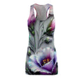 Floral Racerback Dress — Purple Watercolor Bloom All-Over Print