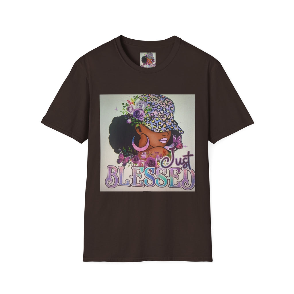 Just Blessed Afro Floral Tee
