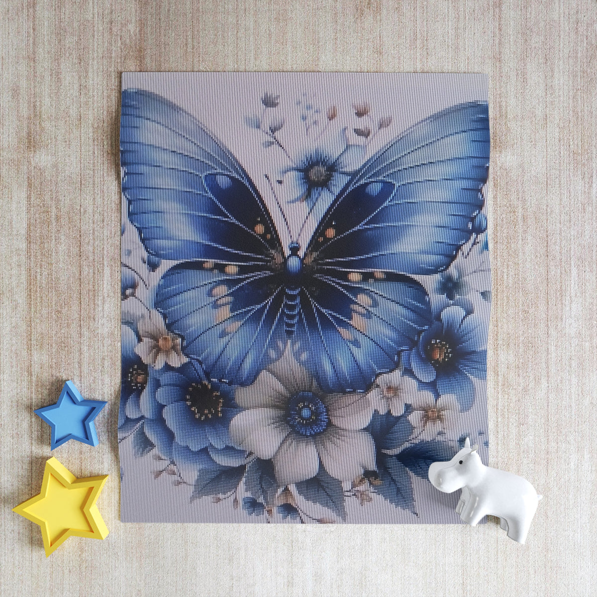 Blue Butterfly Floral Throw Blanket — Cozy Decorative Bedroom & Living Room Accent
