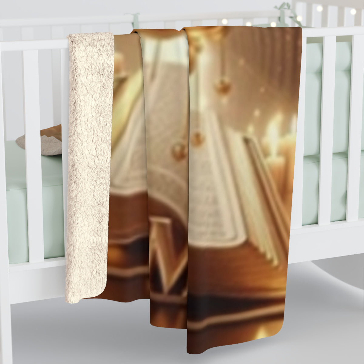 Christian 'Amen' Sherpa Blanket — Praying Hands & Bible Cozy Throw