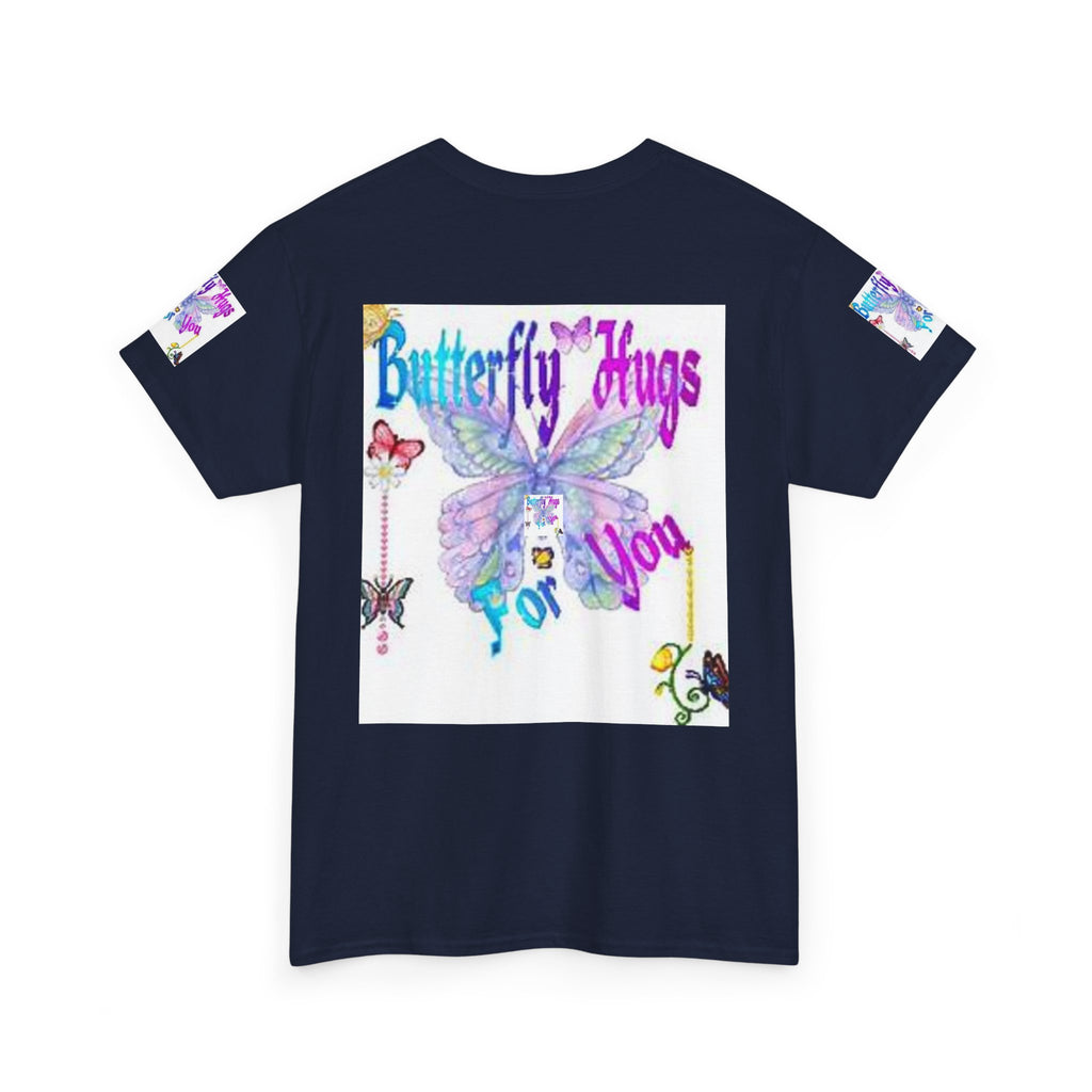 Butterfly Hugs Tee — Pastel Butterfly Graphic Shirt with "Butterfly Hugs For You"