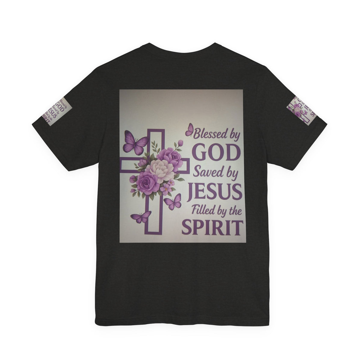 Blessed by God Christian T-Shirt — "Blessed by God, Saved by Jesus, Filled by the Spirit"