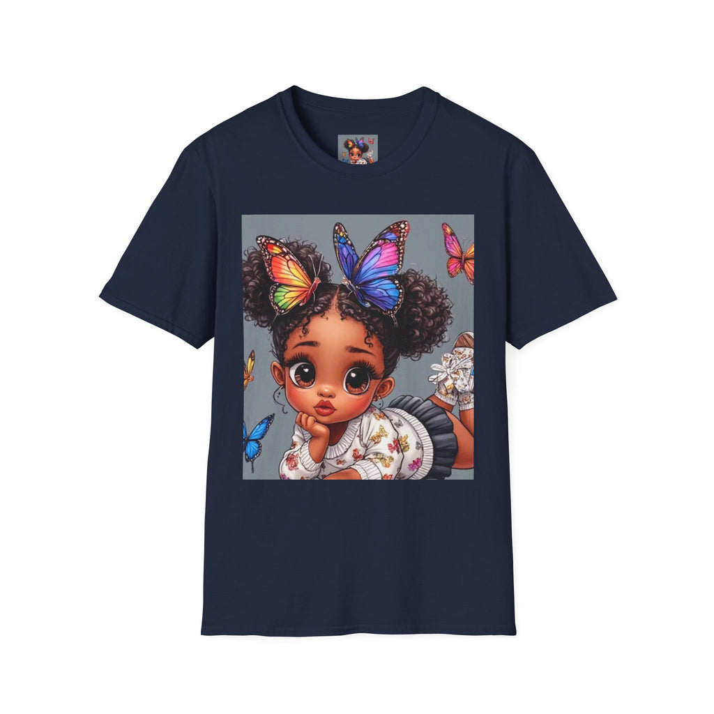 Butterfly Crown T‑Shirt — Cute Little Girl Illustration Tee