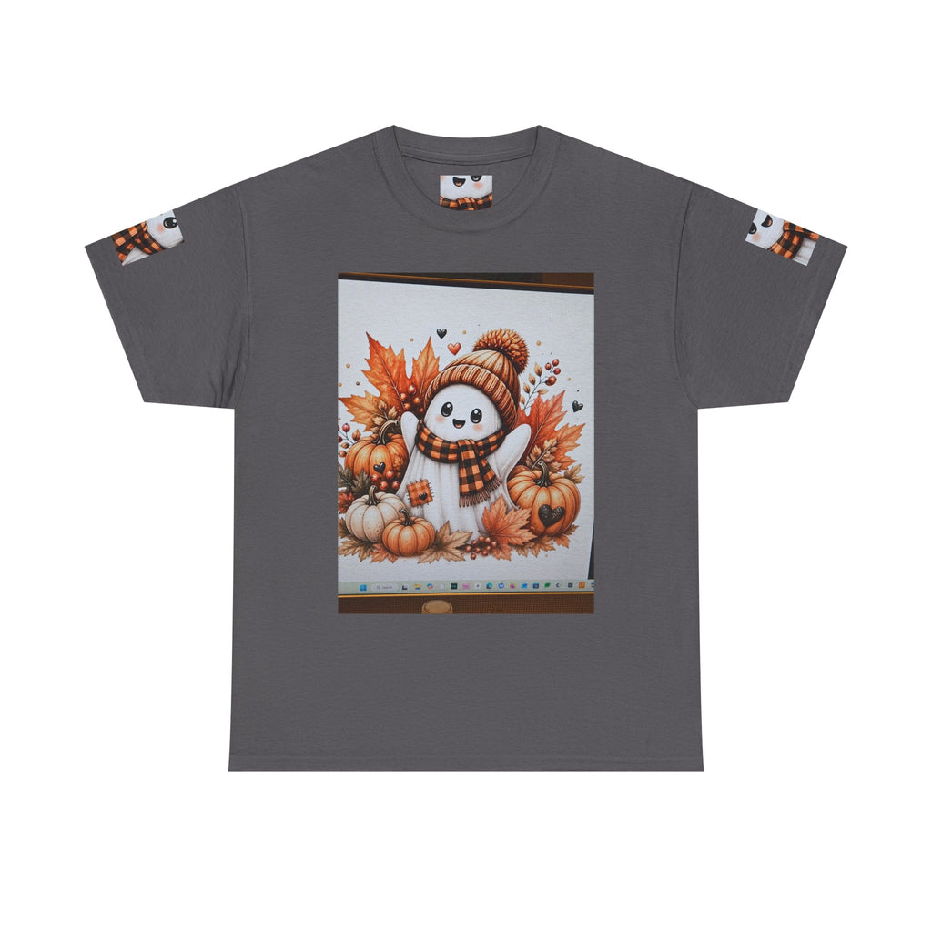 Autumn Snowman Tee — Cute Fall Pumpkin & Leaves Graphic Shirt