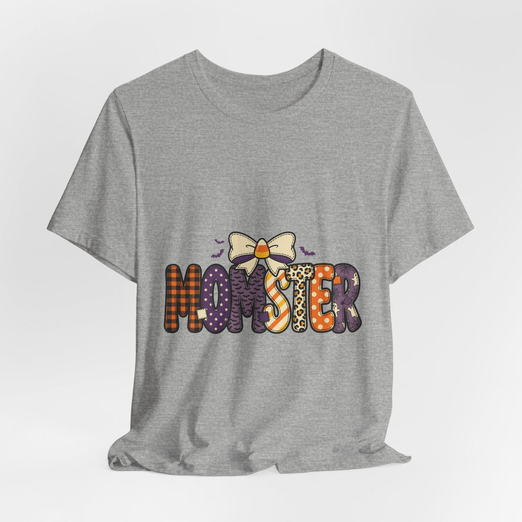 Momster Halloween Tee | Momster Graphic Shirt, Purple Orange Spooky Lettering