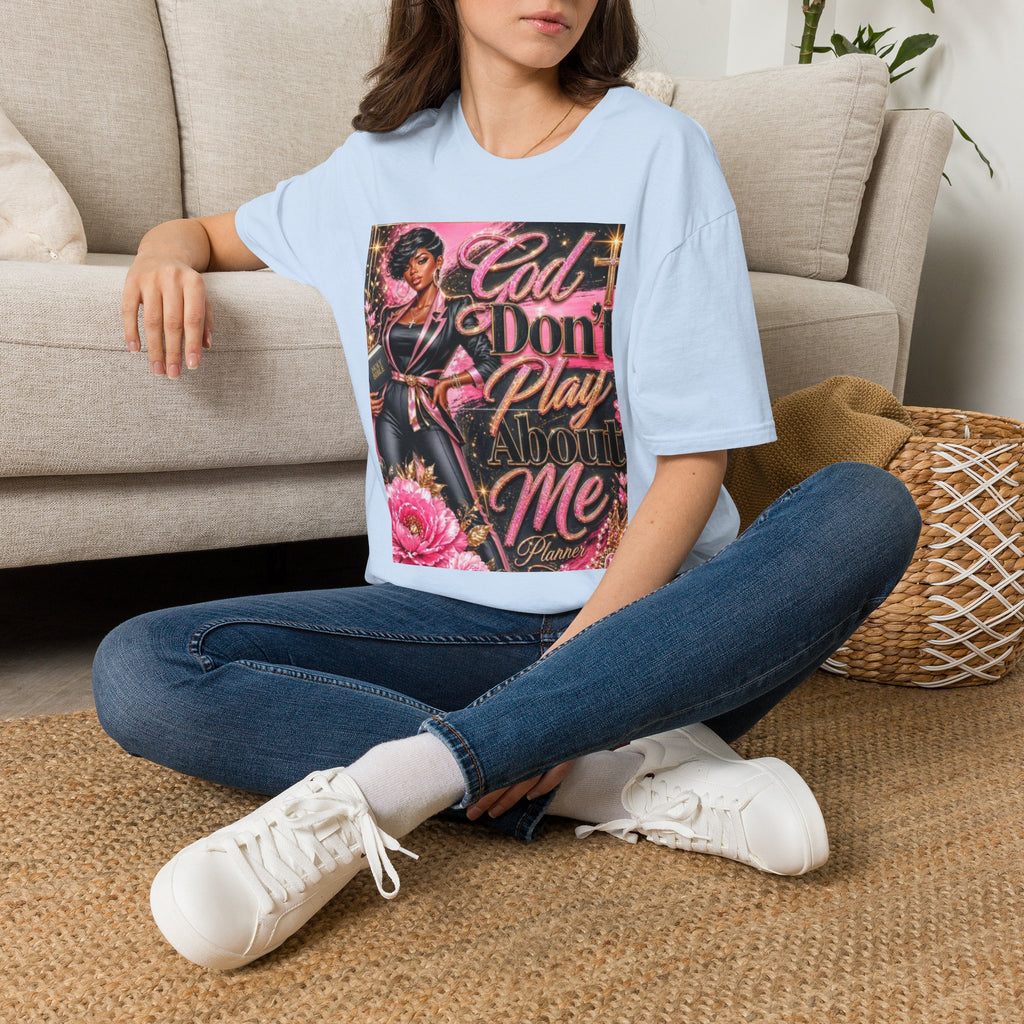 T-Shirt — "God Don't Play About Me" Pink Retro Faith Graphic Tee