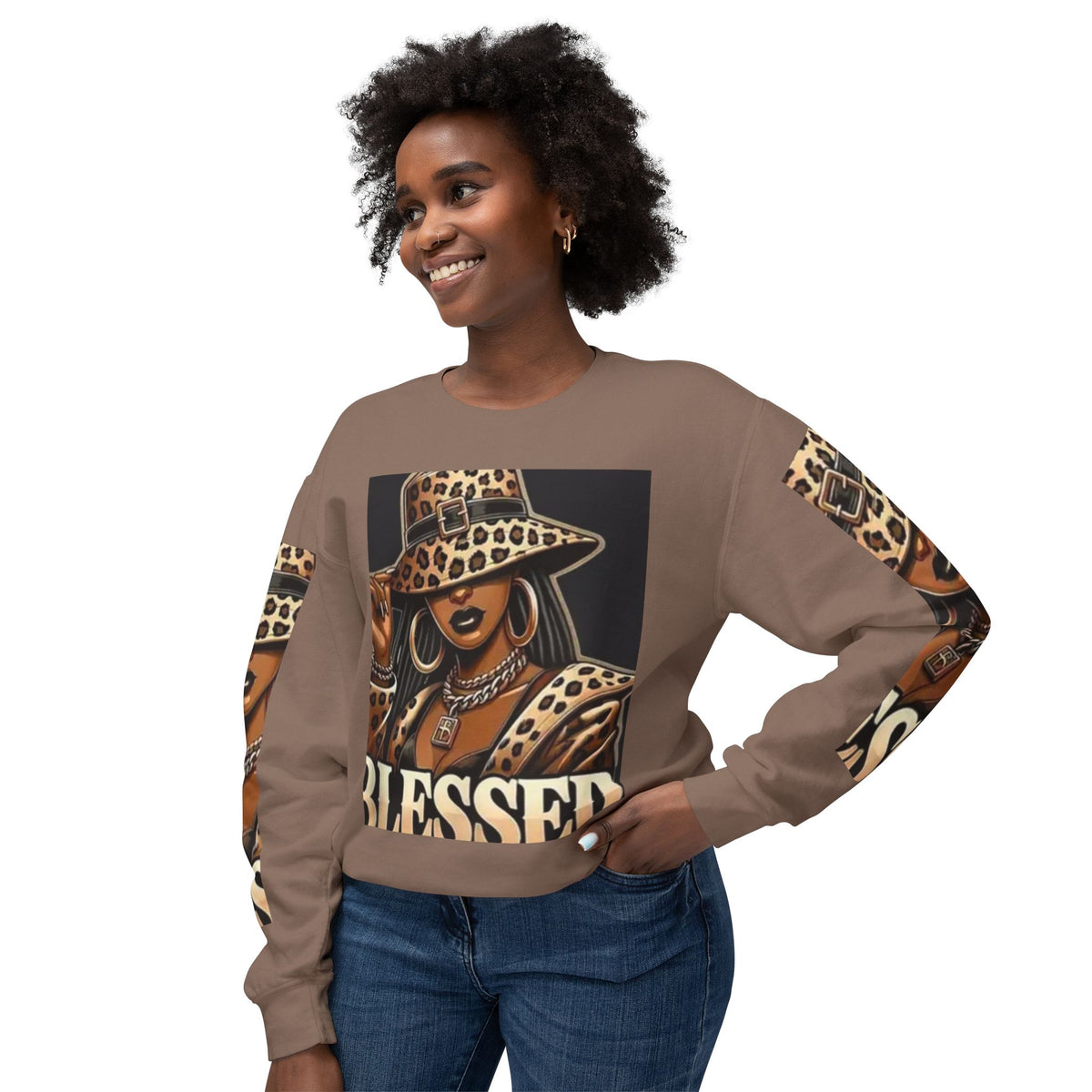 Blessed Leopard Femme Crewneck Sweatshirt