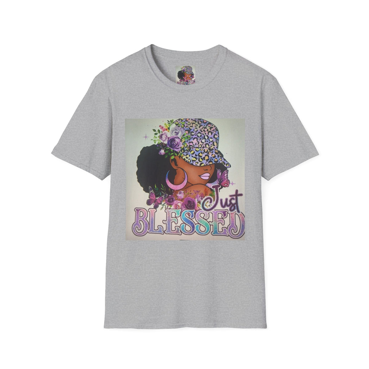 Just Blessed Afro Floral Tee