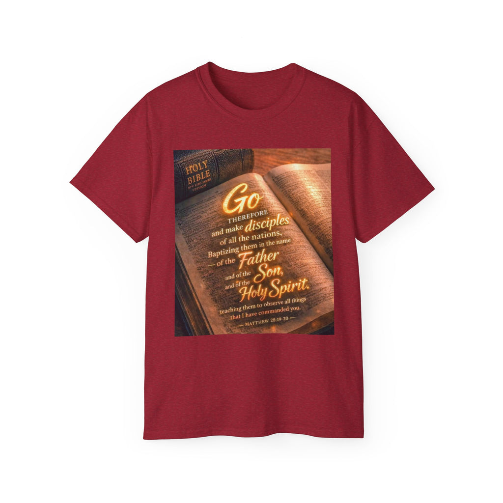 Christian Bible Verse T-Shirt — "Go...make disciples" Inspirational Faith Tee