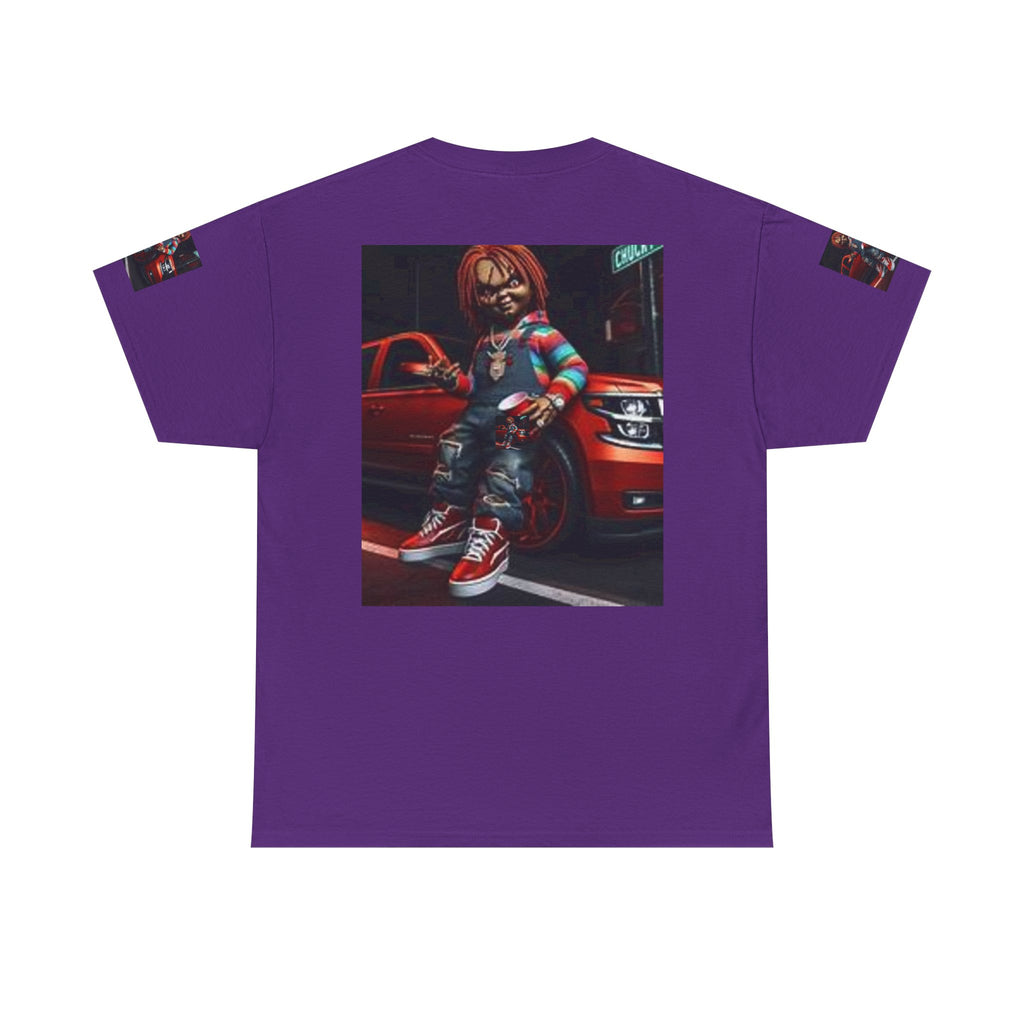 Horror Chucky Graphic Tee — Retro Red Car Street-Chill T-Shirt