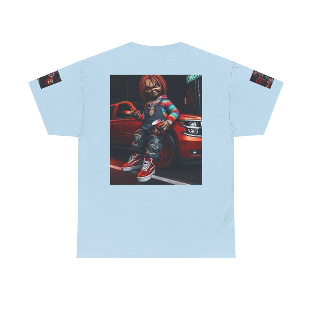 Horror Chucky Graphic Tee — Retro Red Car Street-Chill T-Shirt