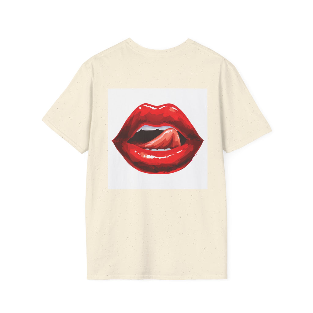 Graphic Tee — Glossy Red Lips Tongue-Out Design