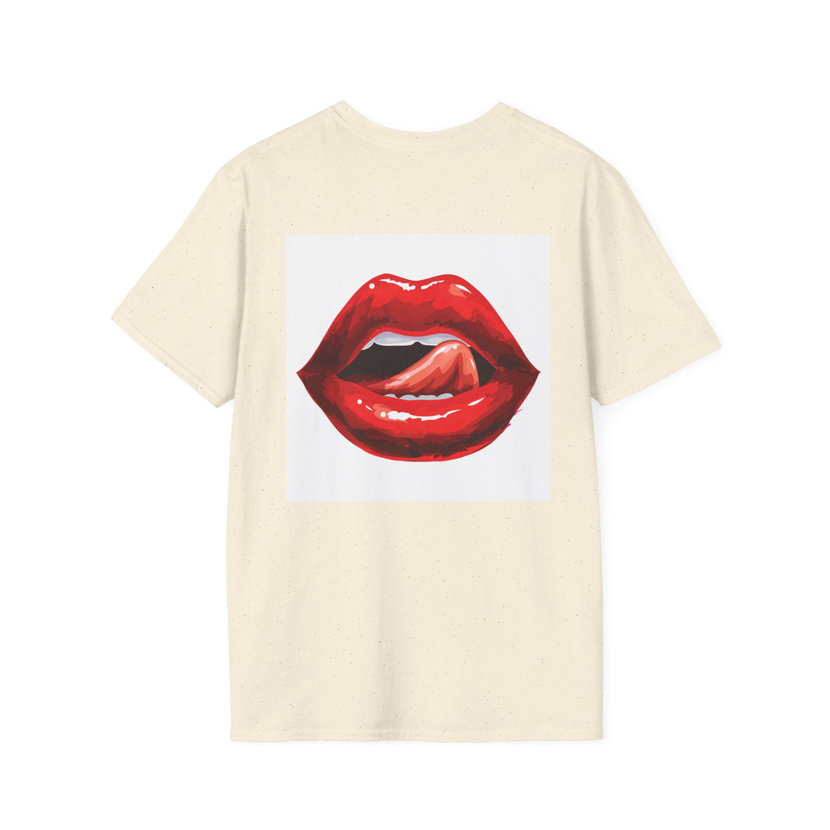 Graphic Tee — Glossy Red Lips Tongue-Out Design