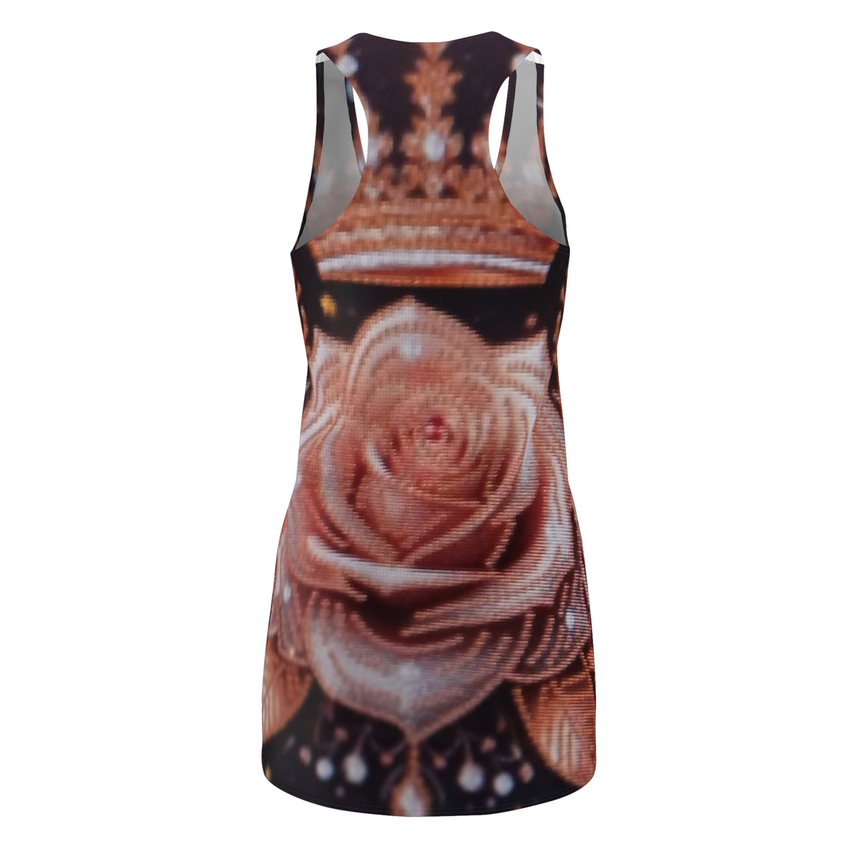 Rose Crown Racerback Dress — Vintage Floral All-Over Print