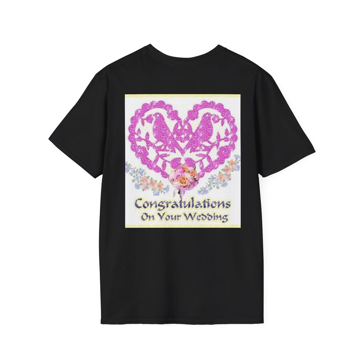 Wedding Congratulations T-Shirt — Pink Glitter Heart Design
