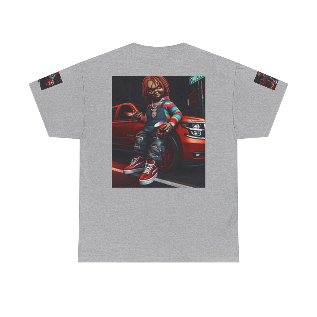 Horror Chucky Graphic Tee — Retro Red Car Street-Chill T-Shirt