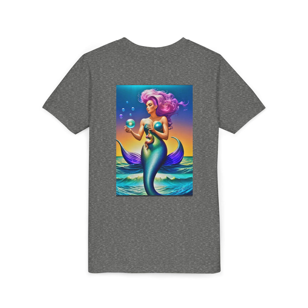 Youth Mermaid Tee — Colorful Fantasy Mermaid Graphic Shirt for Kids