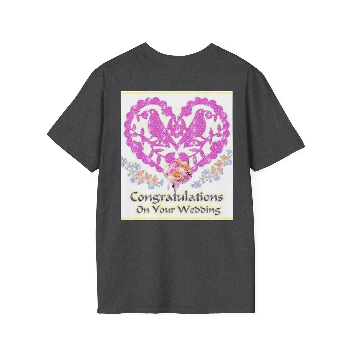 Wedding Congratulations T-Shirt — Pink Glitter Heart Design