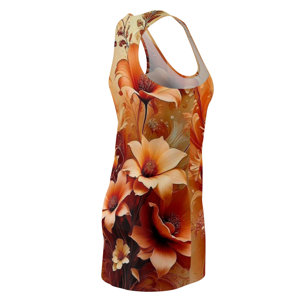 Floral Racerback Dress — Warm Autumn Bloom All-Over Print