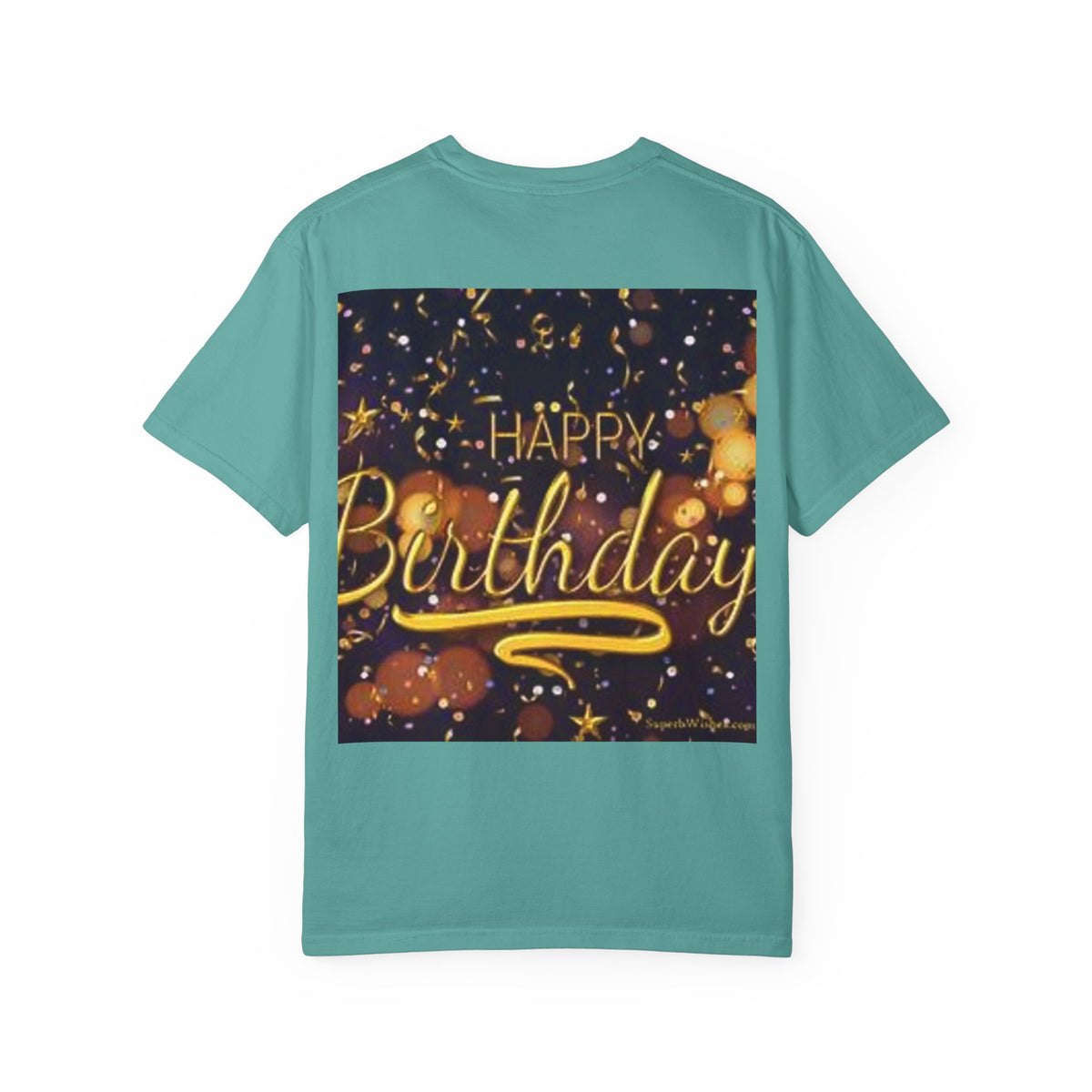 Birthday T-Shirt — Gold Confetti "Happy Birthday" Tee