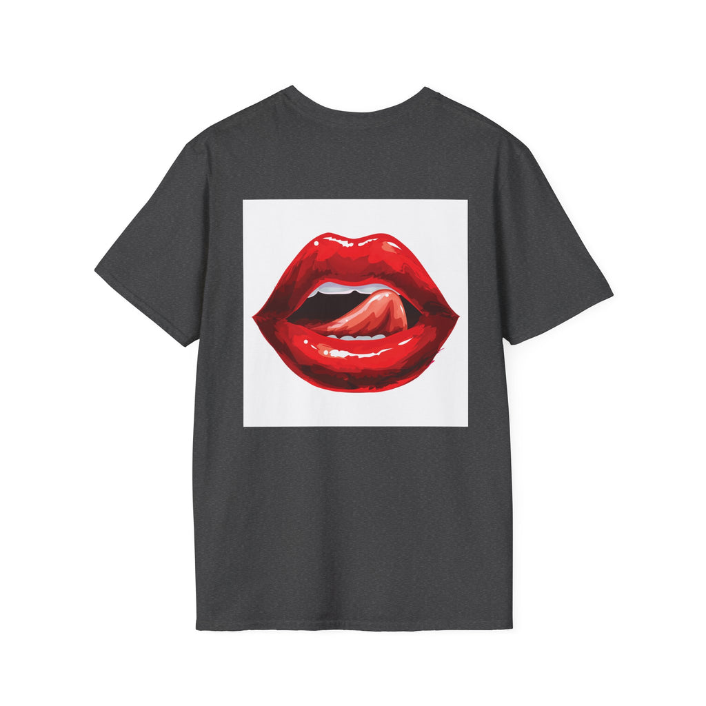 Graphic Tee — Glossy Red Lips Tongue-Out Design