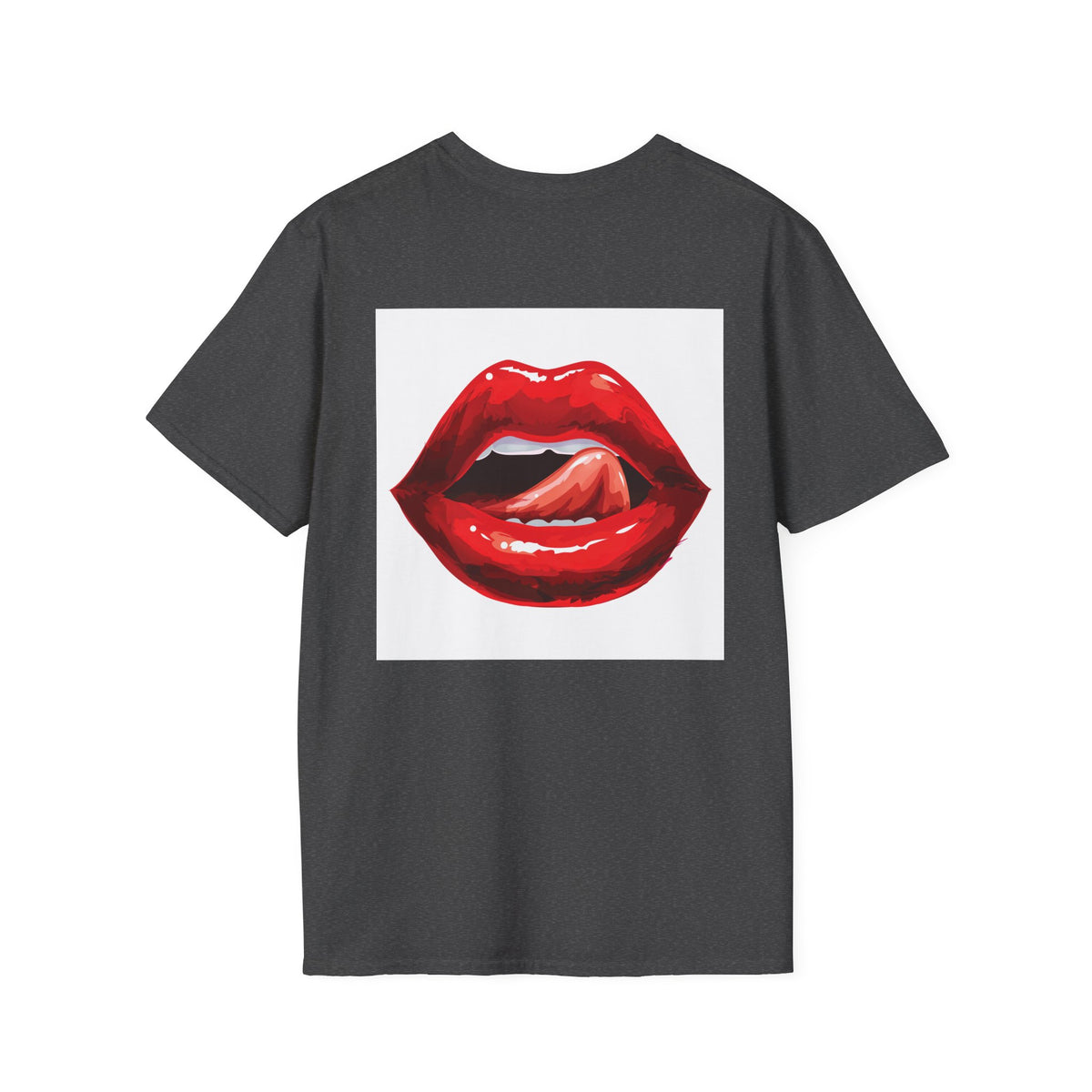 Graphic Tee — Glossy Red Lips Tongue-Out Design