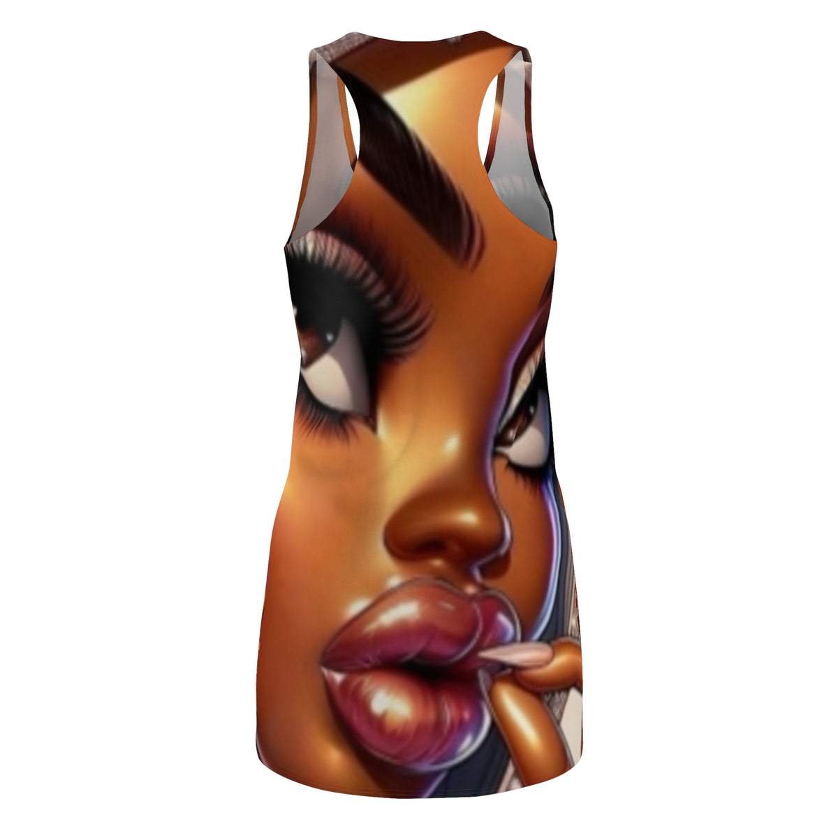 Racerback Dress — Bold Glam Portrait All-Over Print