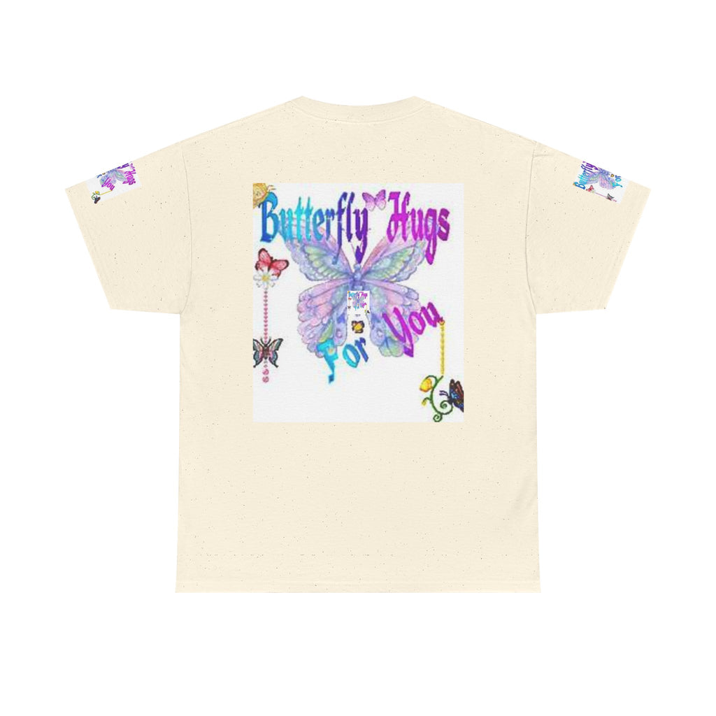 Butterfly Hugs Tee — Pastel Butterfly Graphic Shirt with "Butterfly Hugs For You"