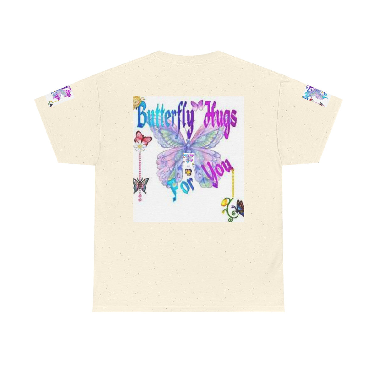 Butterfly Hugs Tee — Pastel Butterfly Graphic Shirt with "Butterfly Hugs For You"