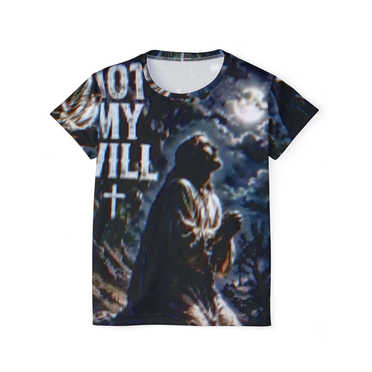 Prayer Scene Women's Jersey – "Not My Will" Christian Graphic Tee