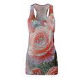 Pink Rose Sparkle Racerback Dress – Floral All-Over Print