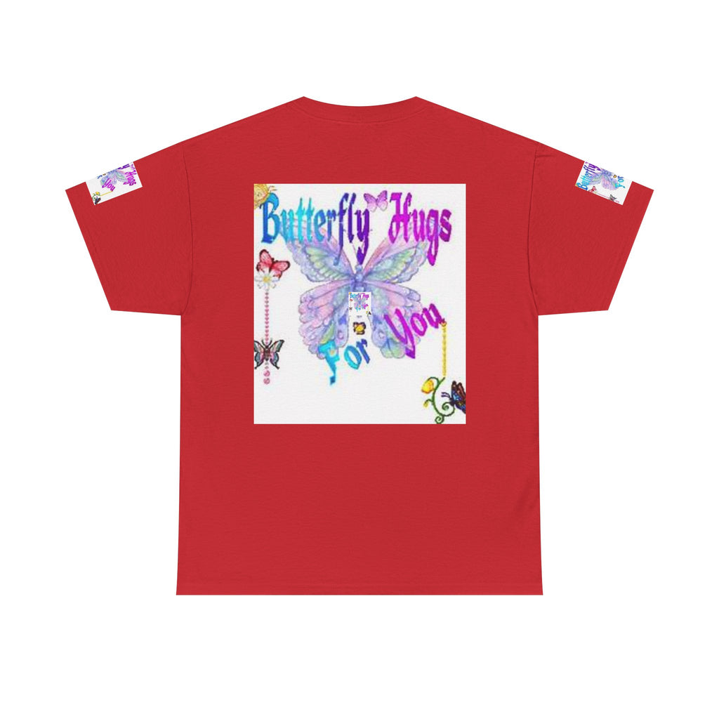 Butterfly Hugs Tee — Pastel Butterfly Graphic Shirt with "Butterfly Hugs For You"