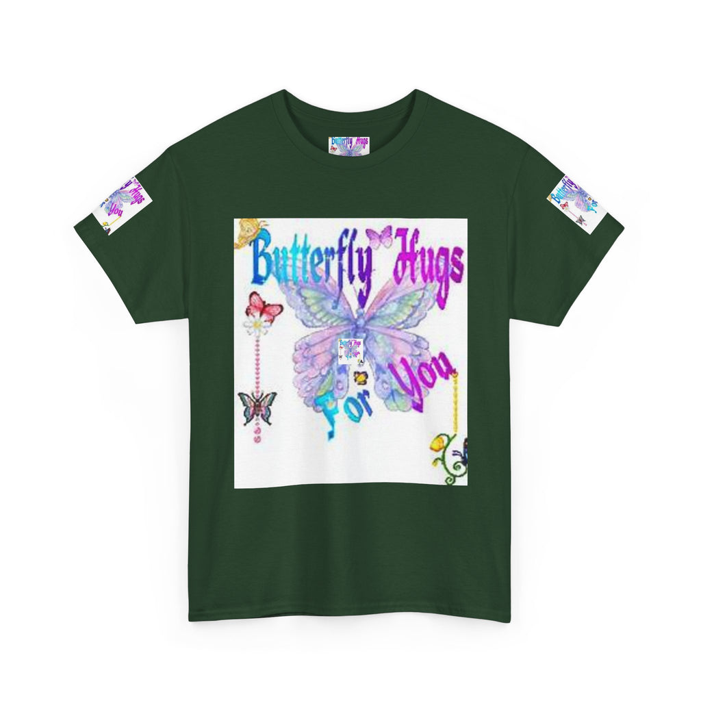 Butterfly Hugs Tee — Pastel Butterfly Graphic Shirt with "Butterfly Hugs For You"